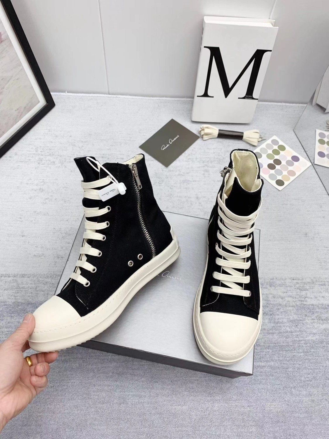 Rick Owens DRKSHDW Sneaks High Black/Milk DS01C6800DQES1-911
