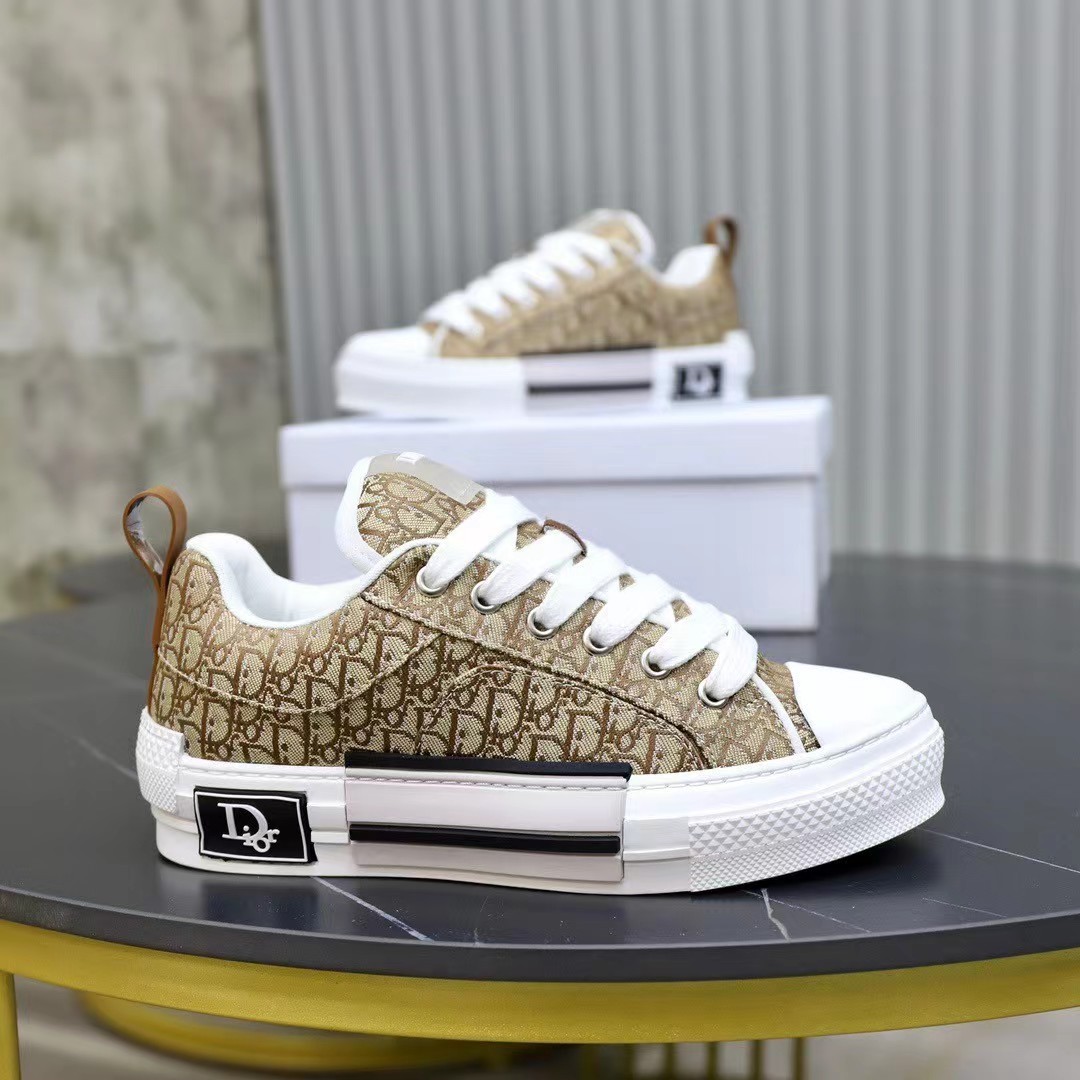 Di*r B23 Skater Low Top Beige Dior Oblique Jacquard  3SN292ZUY_H100