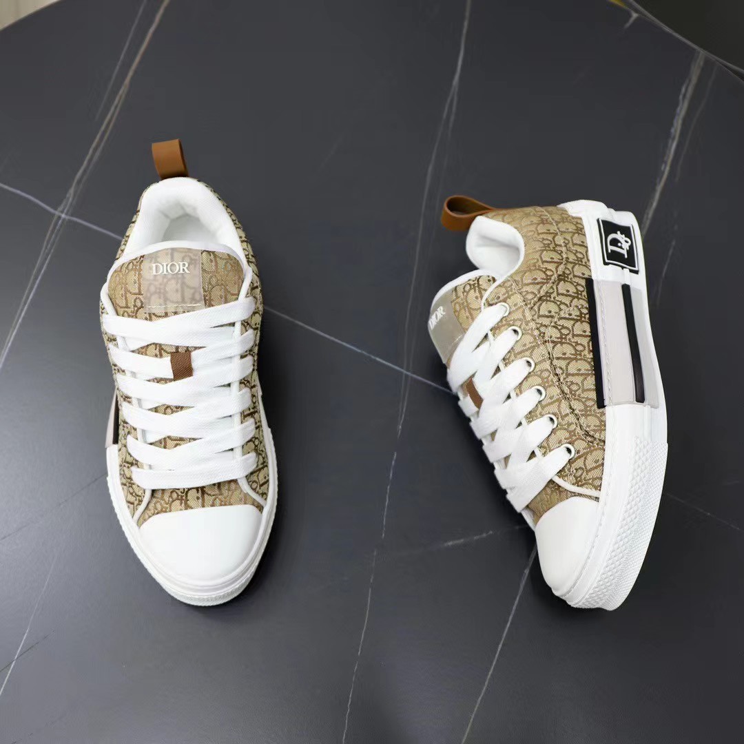 Di*r B23 Skater Low Top Beige Dior Oblique Jacquard  3SN292ZUY_H100