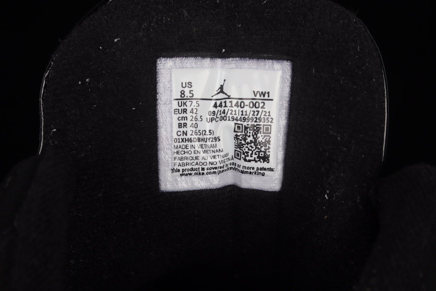 Jordan 3 Retro Black White Gum (PS) 441140-002