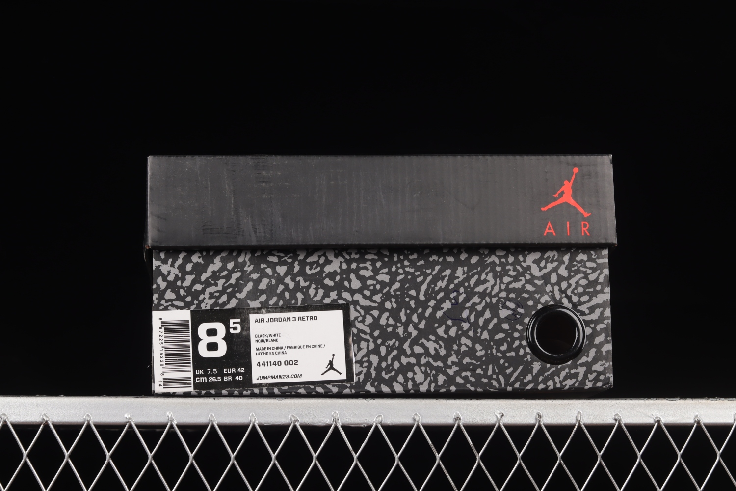 Jordan 3 Retro Black White Gum (PS) 441140-002