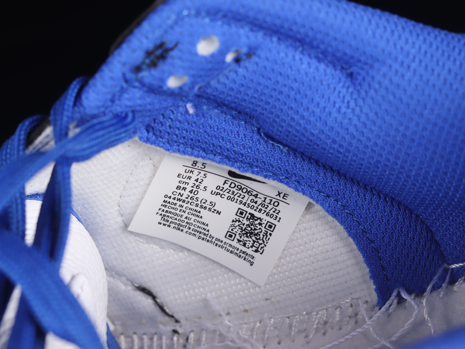 Nike Dunk Low White Black Royal FD9064-110