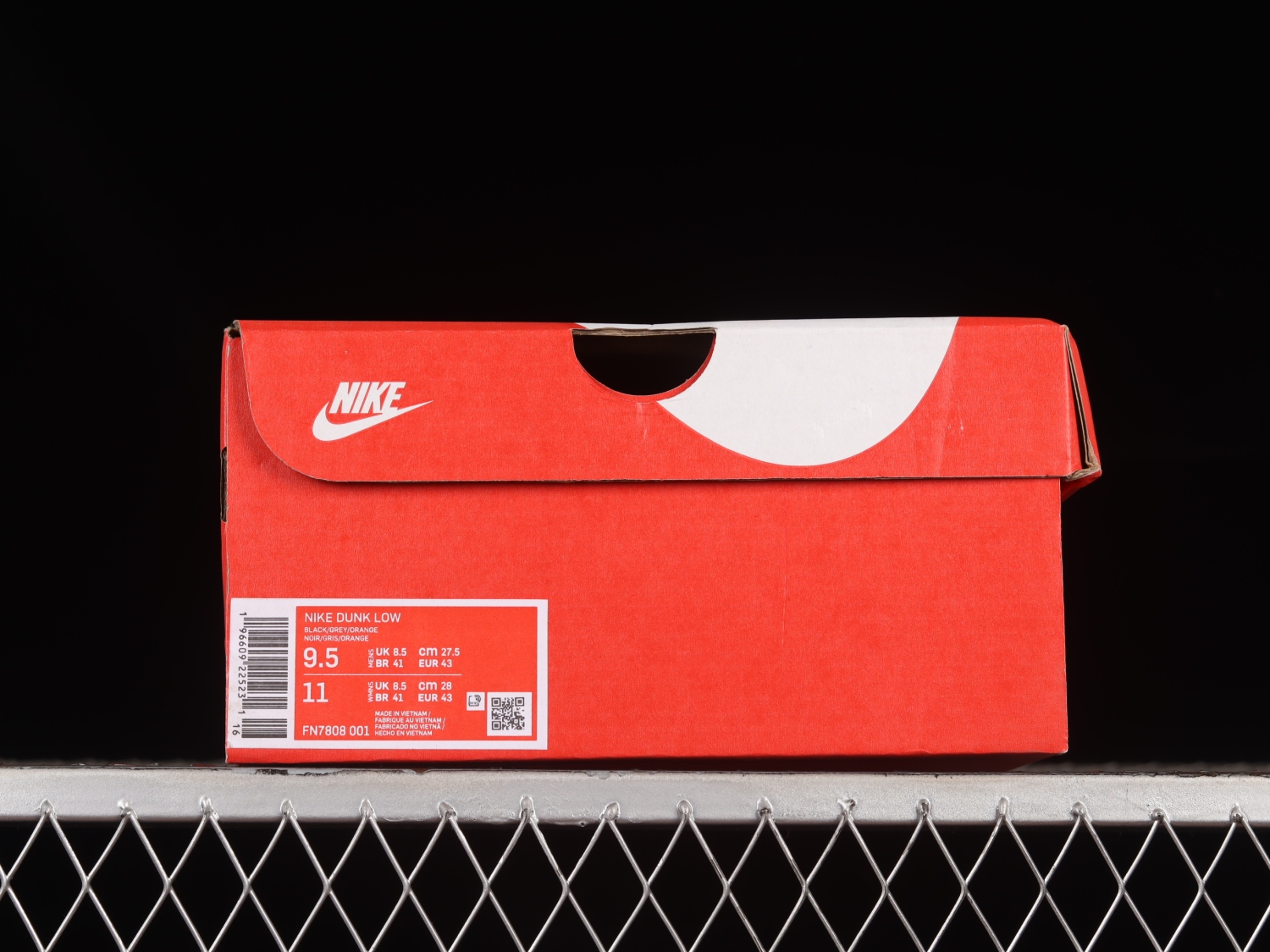 Nike Dunk Low Grey Black Orange Mini Swoosh FN7808-001