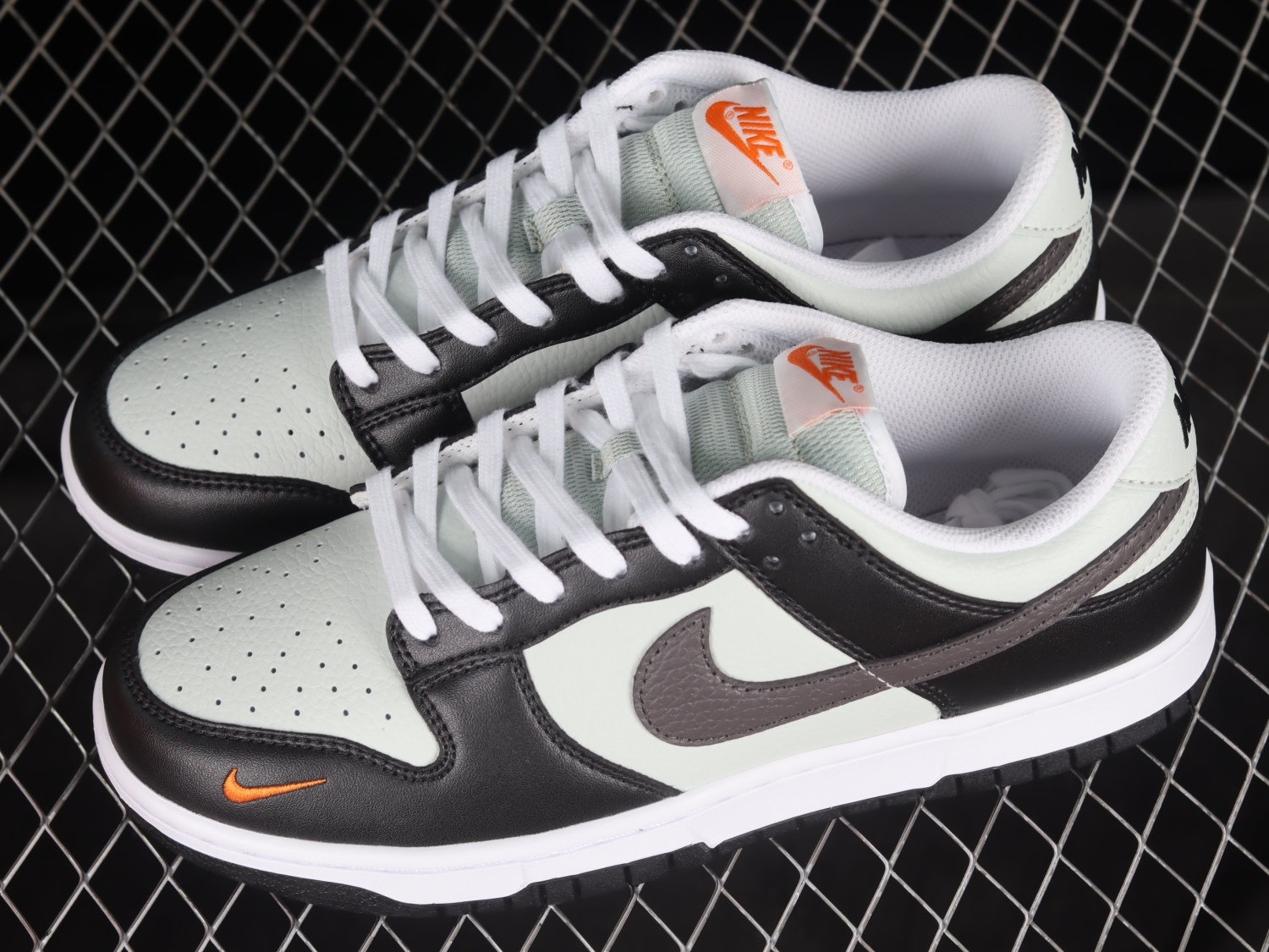 Nike Dunk Low Grey Black Orange Mini Swoosh FN7808-001