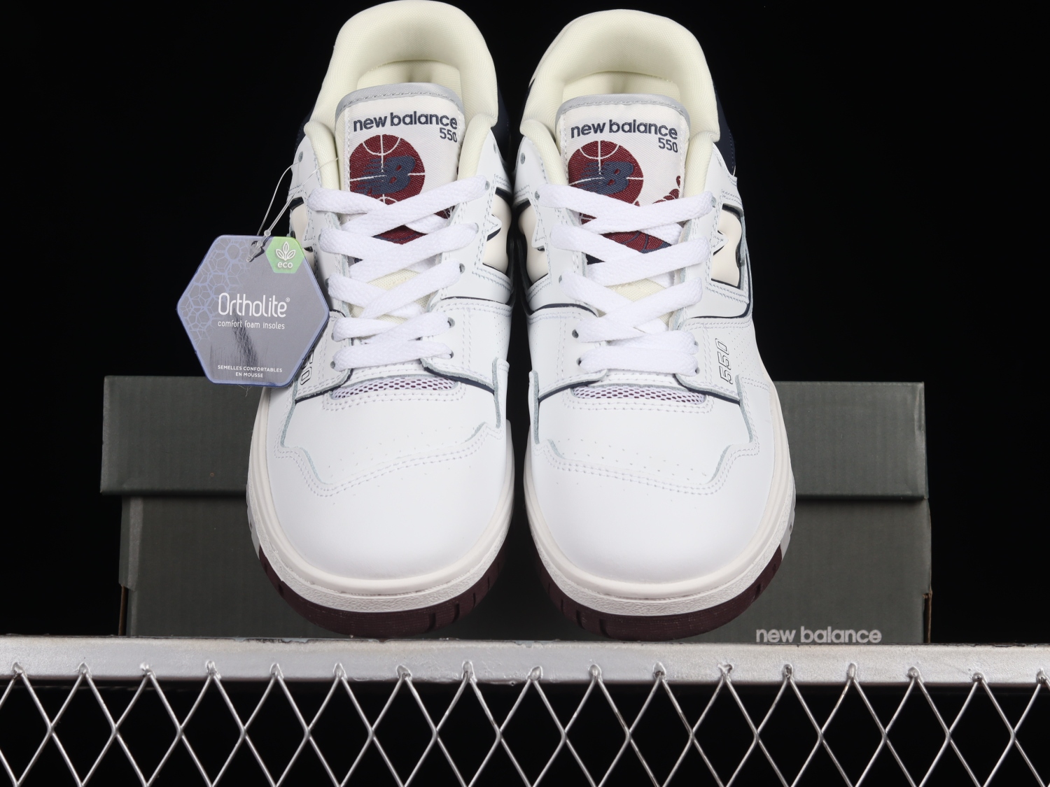 New Bal*nce 550 White Natural Indigo Burgundy BB550PWB