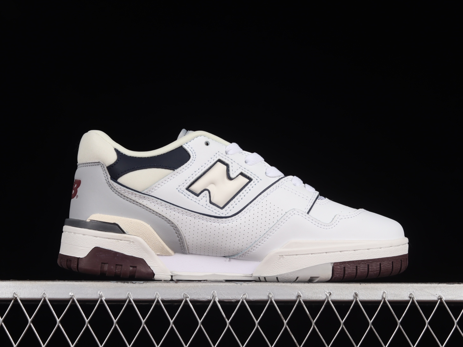 New Bal*nce 550 White Natural Indigo Burgundy BB550PWB
