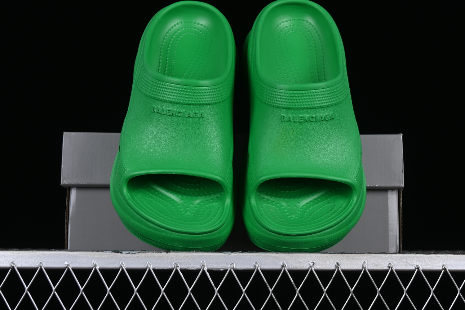 Bal**ciaga  x Crocs Pool Slide Sandals Green W1S8E3033