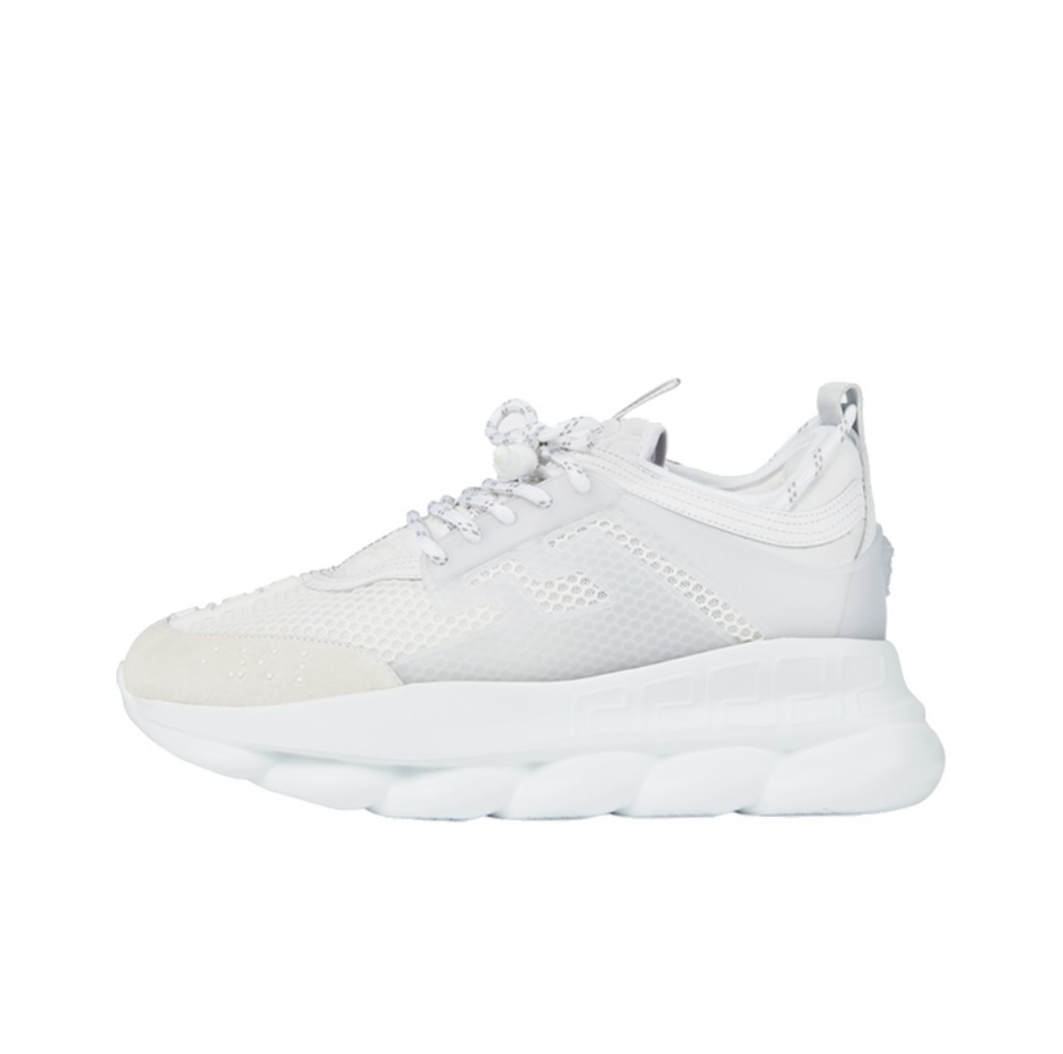 Versace Chain Reaction White Mesh Rubber Suede DSU7071E D7CTG D01