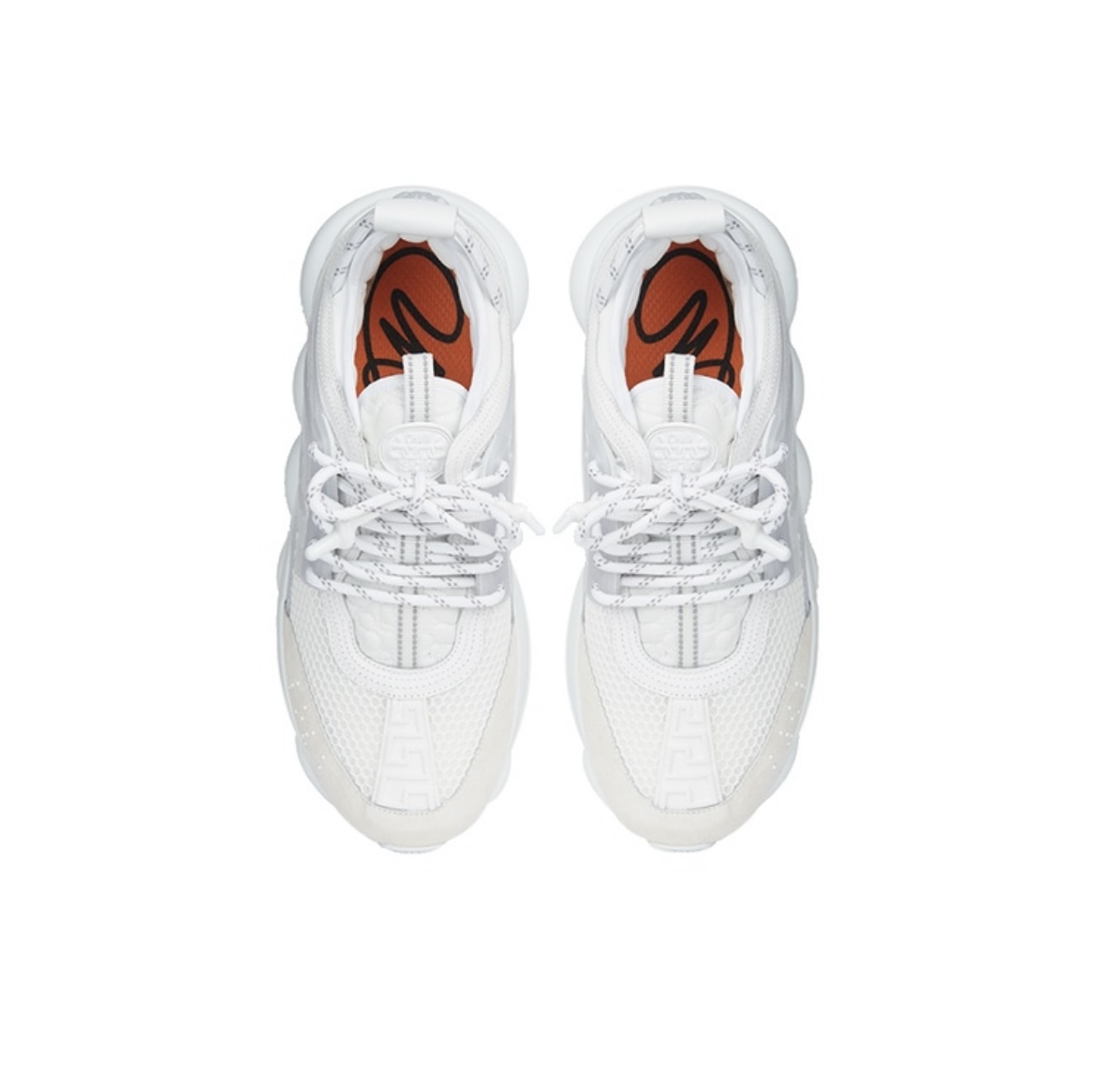 Versace Chain Reaction White Mesh Rubber Suede  DSU7071E D7CTG D01