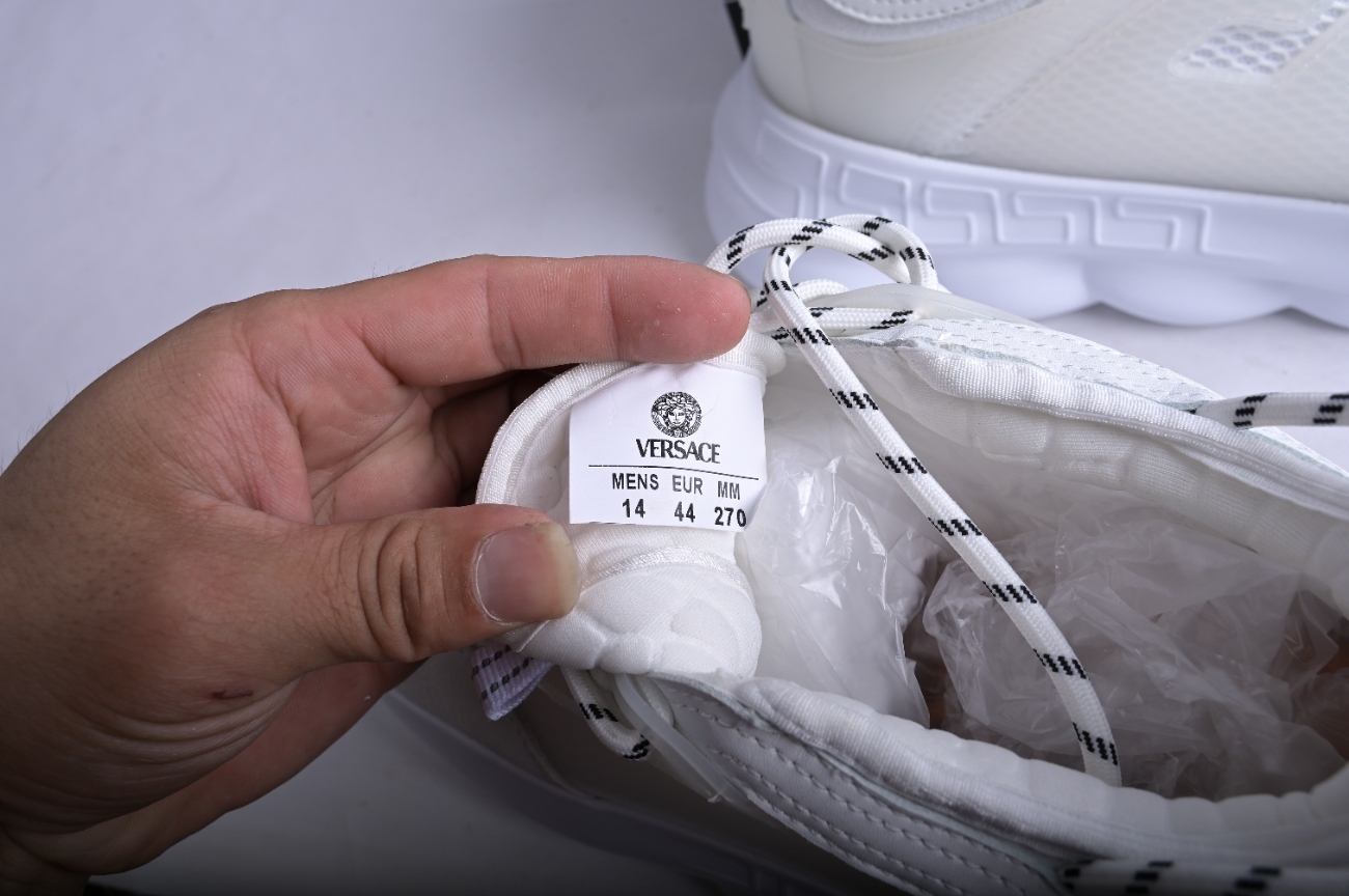 Versace Chain Reaction White Mesh Rubber Suede  DSU7071E D7CTG D01
