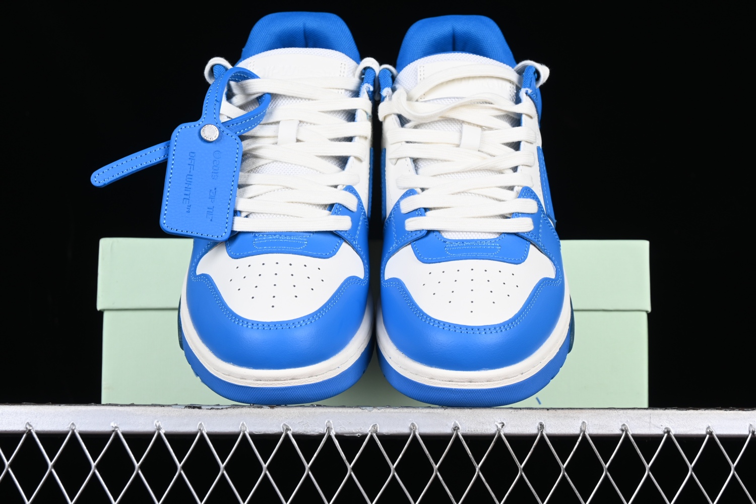 OFF-WHITE Out Of Office OOO Low Tops White Blue (FW22) OMIA189F22LEA0014501