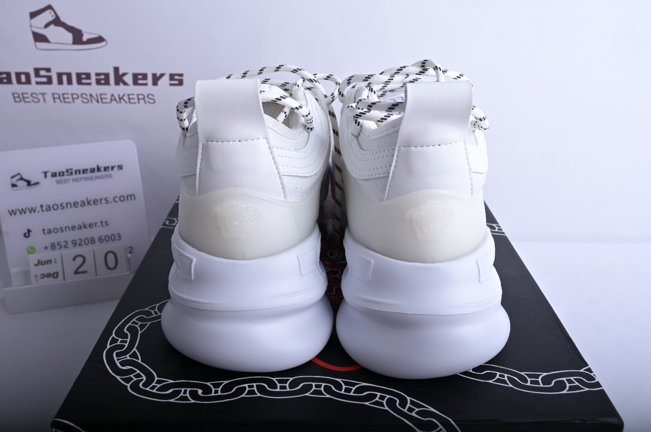 Versace Chain Reaction White Mesh Rubber Suede  DSU7071E D7CTG D01