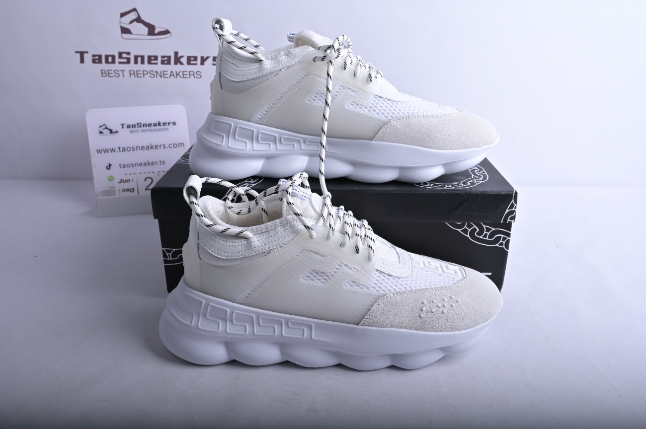 Versace Chain Reaction White Mesh Rubber Suede  DSU7071E D7CTG D01