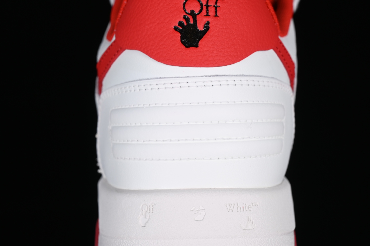 OFF-WHITE Out Of Office  OOO  Low Tops White Red OMIA189S22LEA0010125