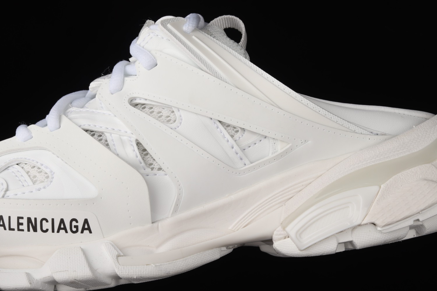 Bal**ciaga Track Mule White W3CP66509
