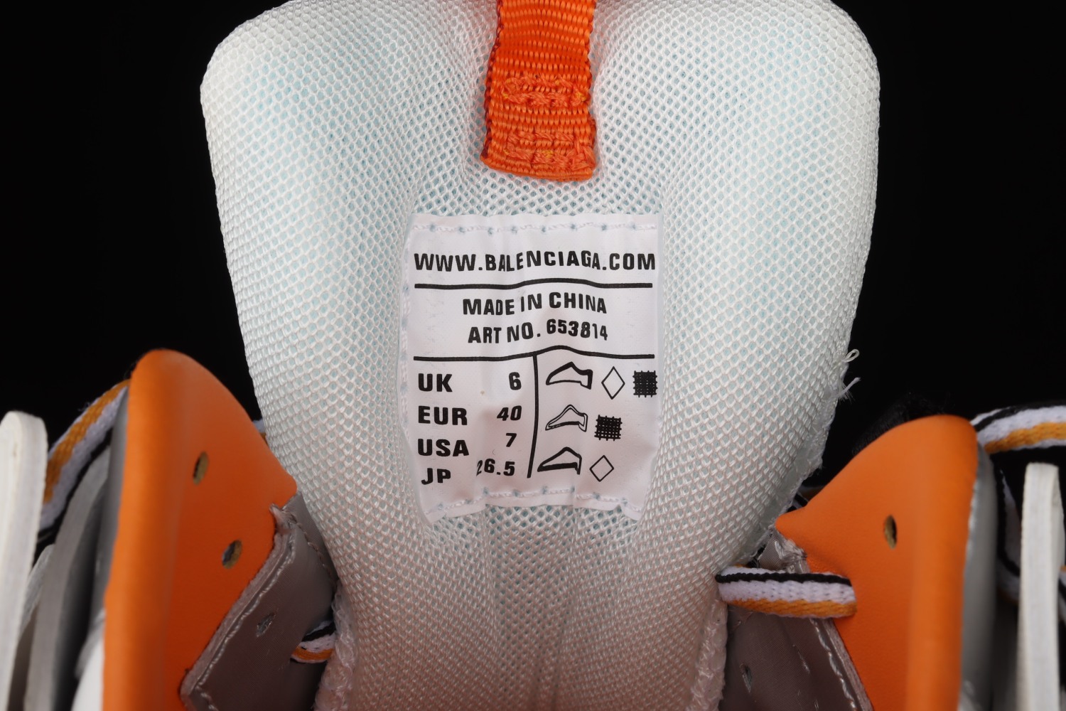 Bal**ciaga Sneaker Tess s.Gomma MAILLE WHITE/ORANGE 2021ss W3CP59059