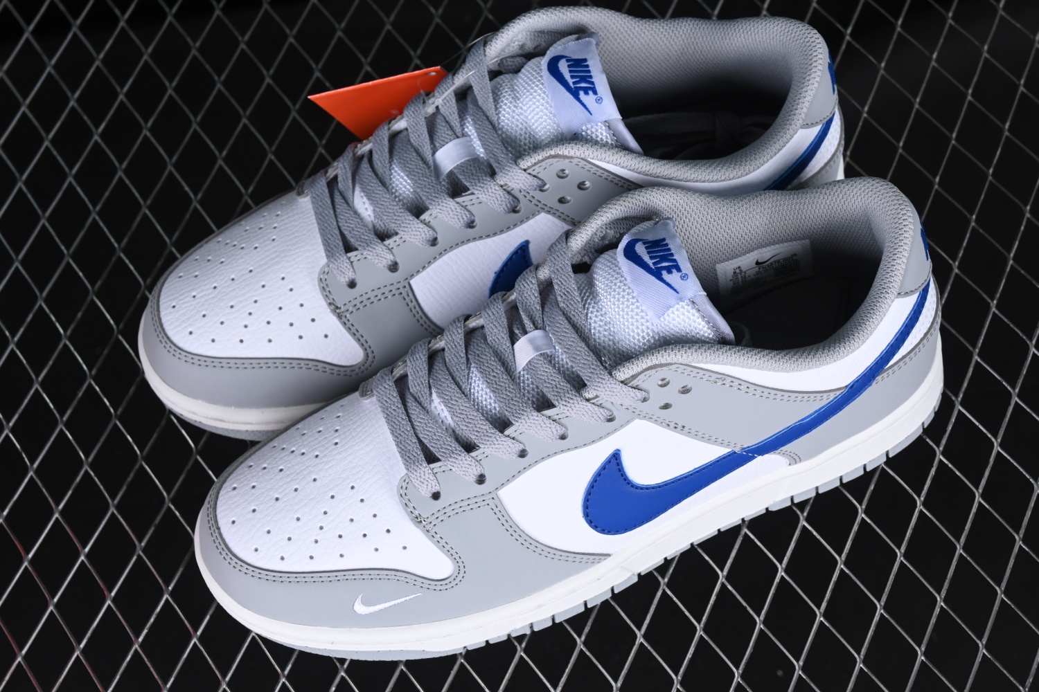 Nike Dunk Low Mini Swoosh Wolf Grey Game Royal (GS) FN3878-001