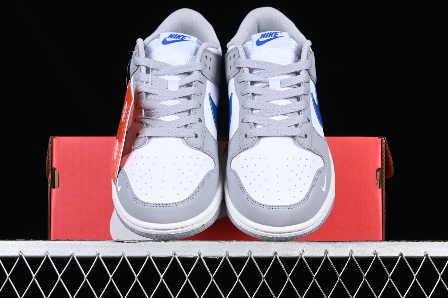 Nike Dunk Low Mini Swoosh Wolf Grey Game Royal (GS) FN3878-001