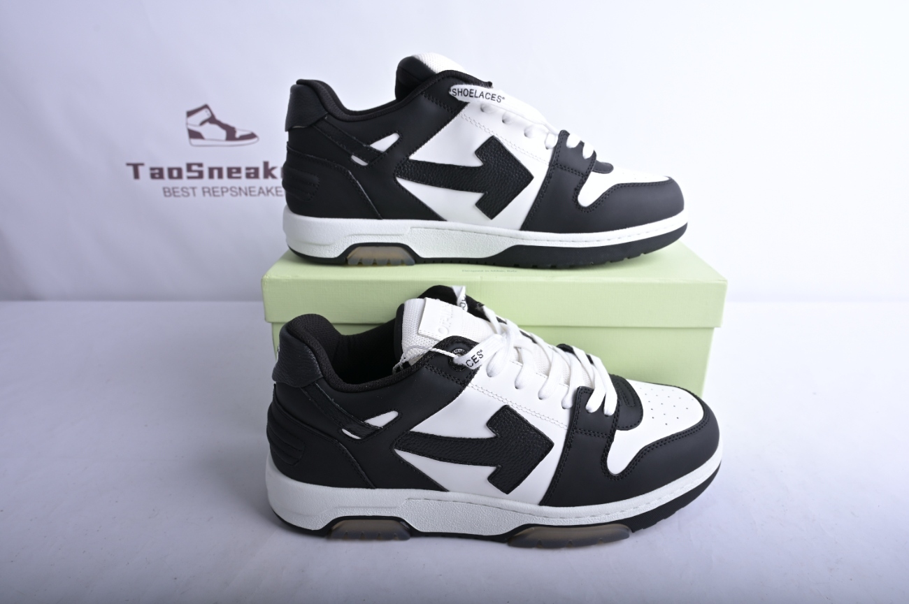 OFF-WHITE Out Of Office OOO Low Tops White Black White OMIA189C99LEA0011004