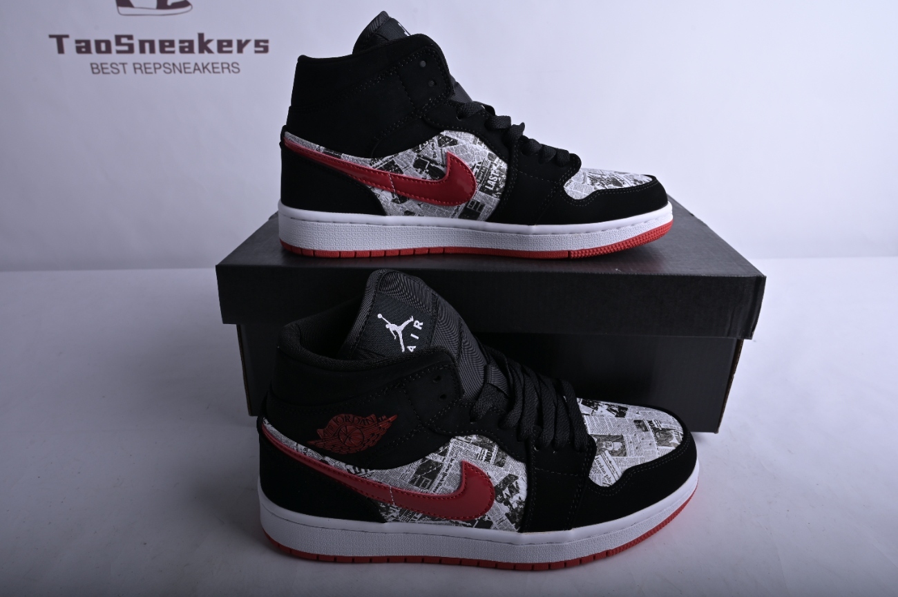 Jordan 1 Mid Newspaper Air Times 852542-061