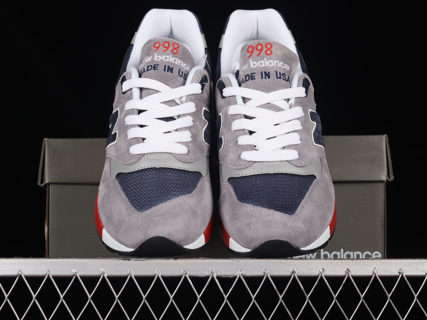 New Bal*nce 998 Grey Navy Red M998GNR