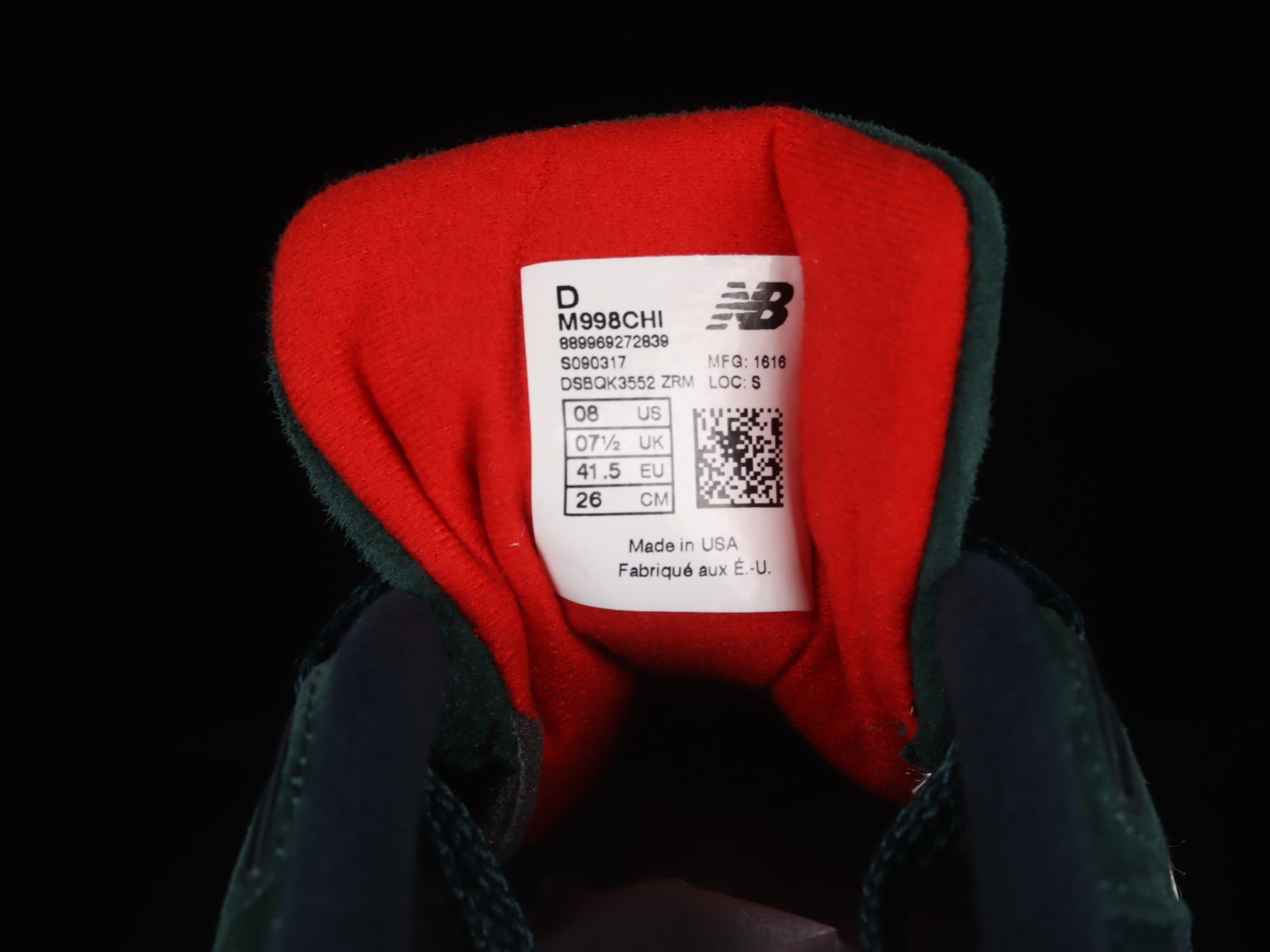New Bal*nce 998 Dark Green M998CHI