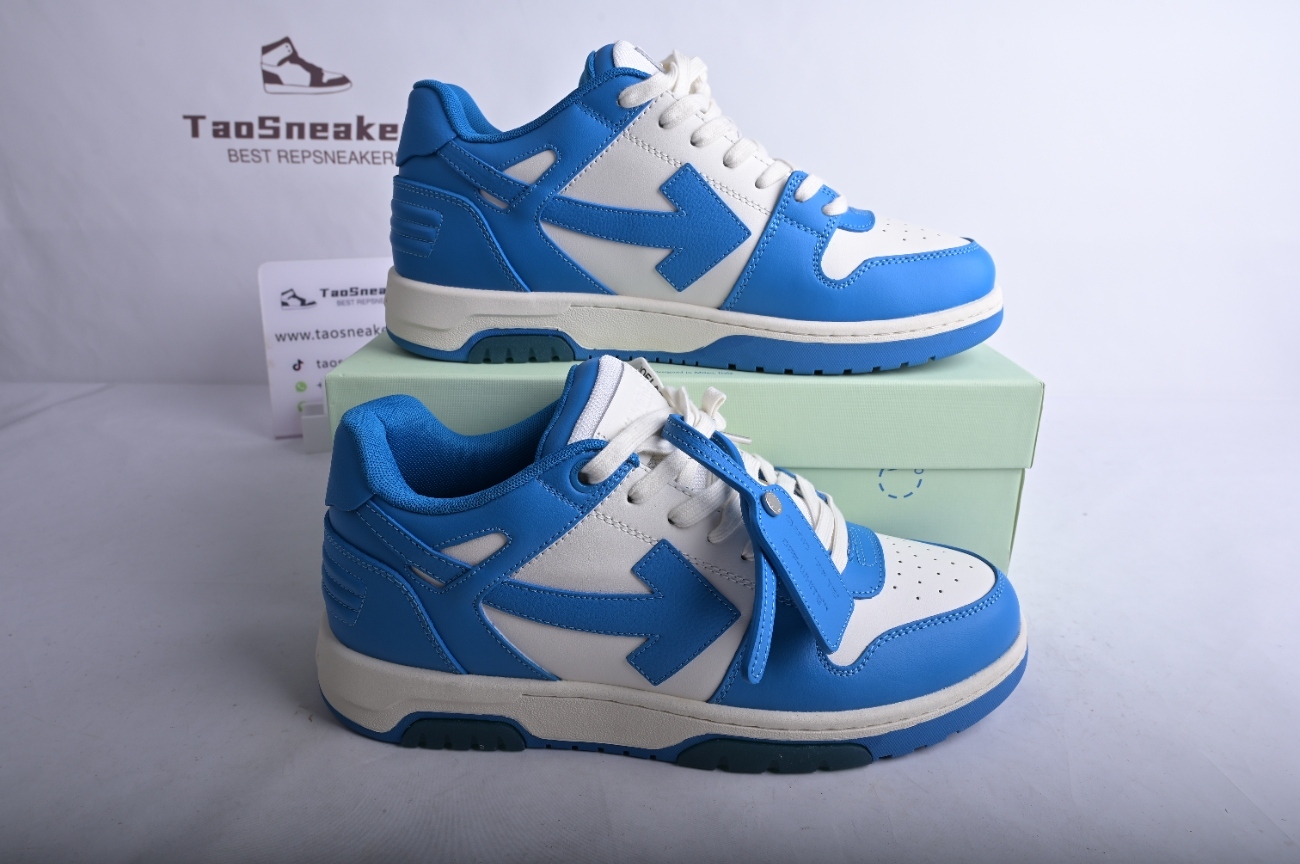 OFF-WHITE Out Of Office OOO Low Tops White Blue (FW22) OMIA189F22LEA0014501