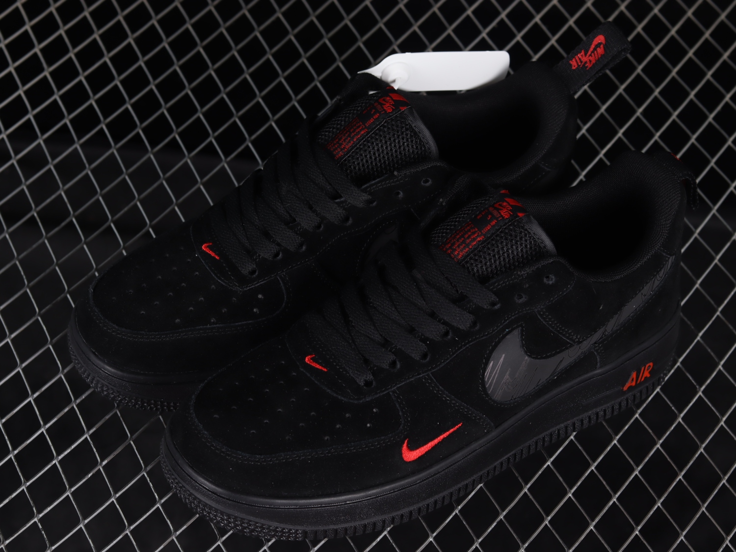 Nike Air Force 1 Low Multi-Swoosh Black Crimson DZ4514-001