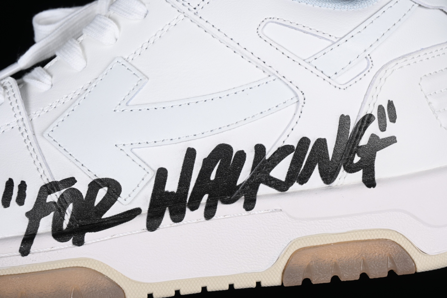 OFF-WHITE Out Of Office OOO Low Tops For Walking White Black OMIA189R21LEA0020101 /