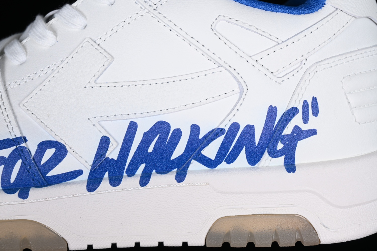 OFF-WHITE Out Of Office  OOO  Low Tops For Walking White White Dark Blue SS22  OMIA189S22LEA0030145