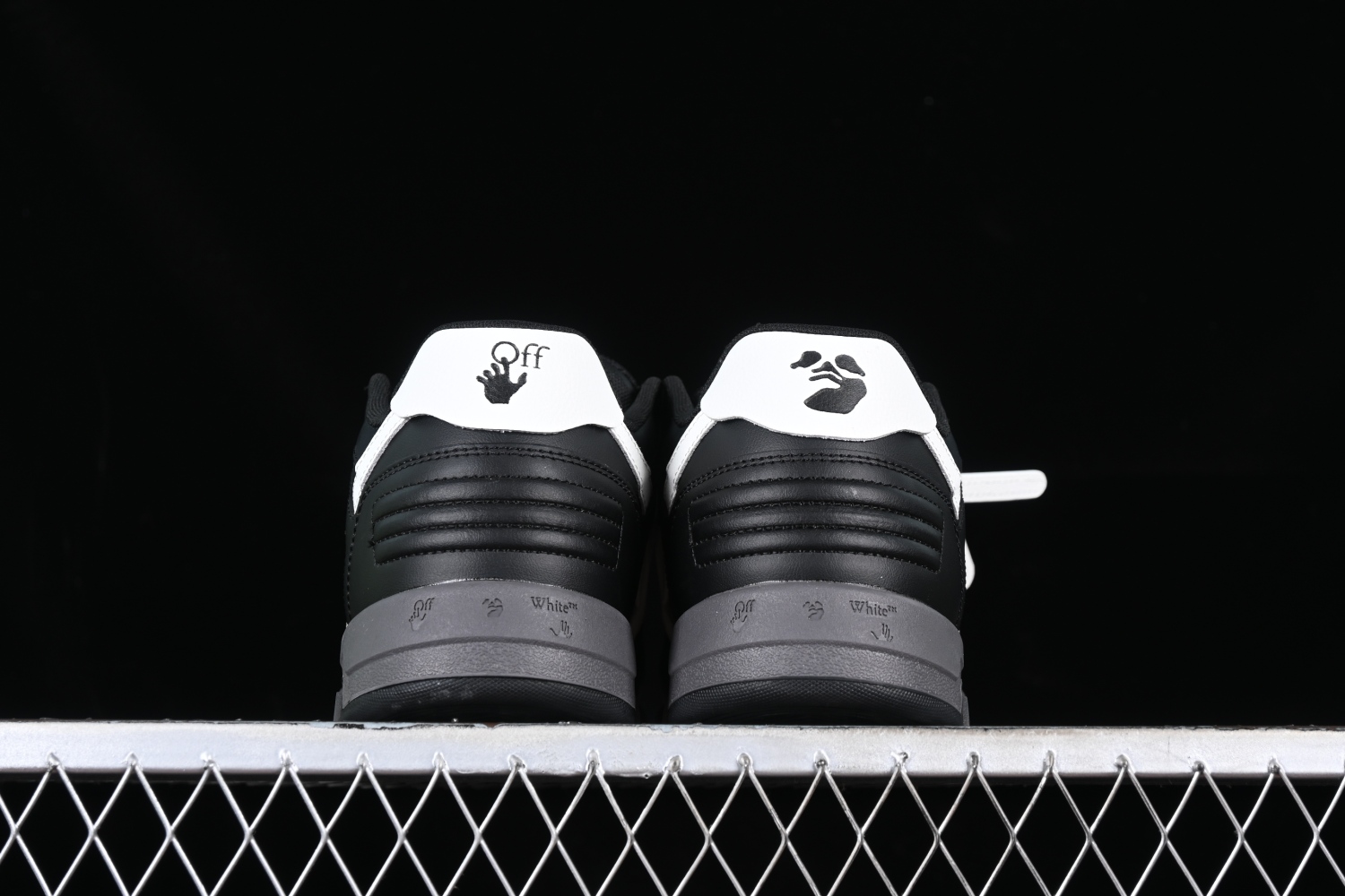 OFF-WHITE Out Of Office OOO Low Tops Black Gray White SS22 OMIA189C99LEA0011001