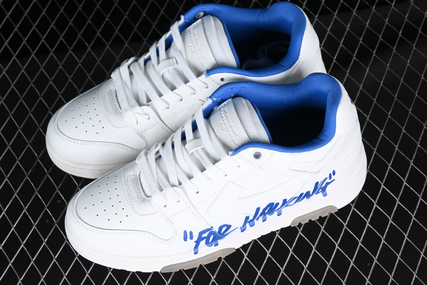 OFF-WHITE Out Of Office  OOO  Low Tops For Walking White White Dark Blue SS22  OMIA189S22LEA0030145
