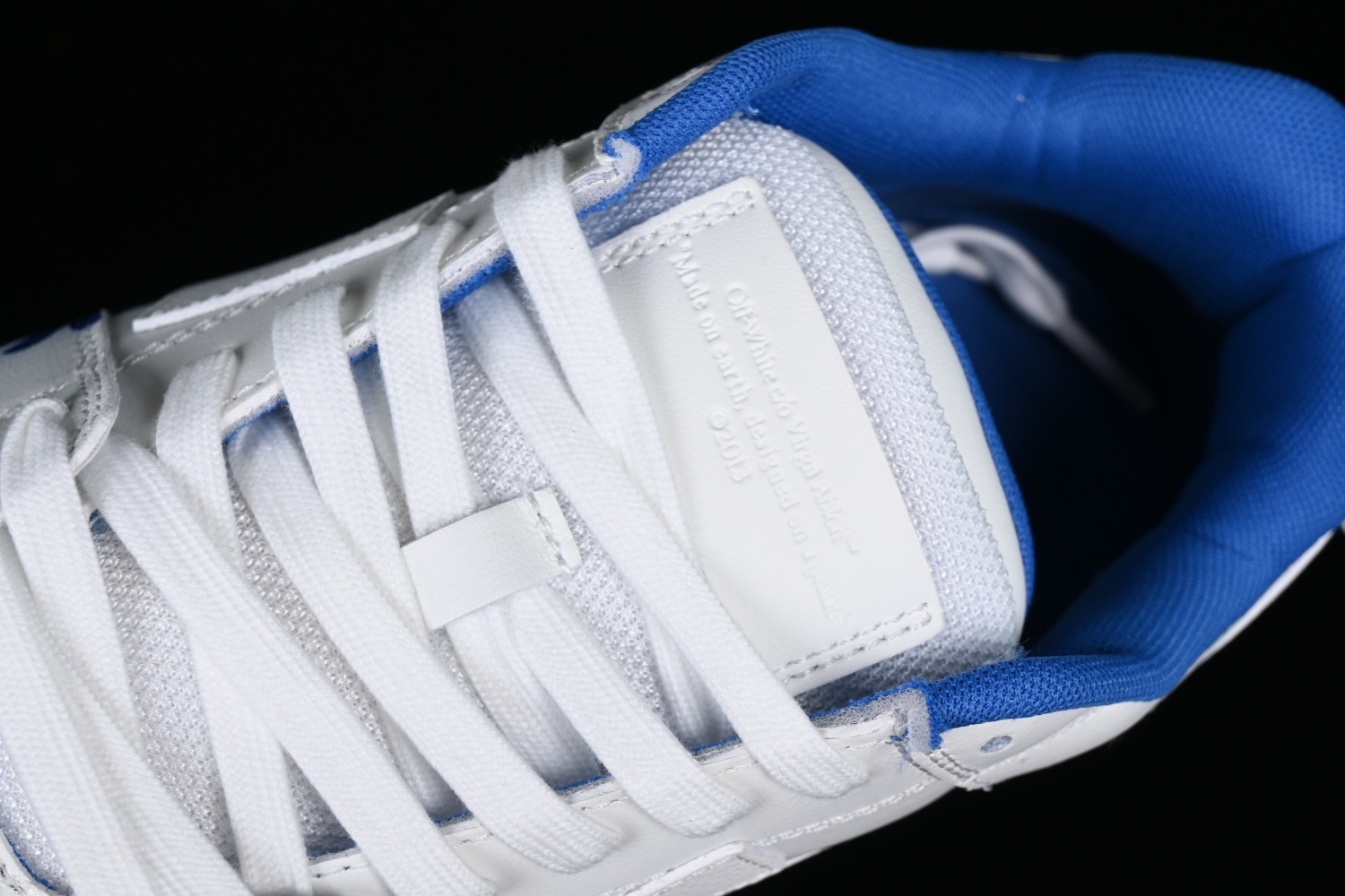 OFF-WHITE Out Of Office  OOO  Low Tops For Walking White White Dark Blue SS22  OMIA189S22LEA0030145