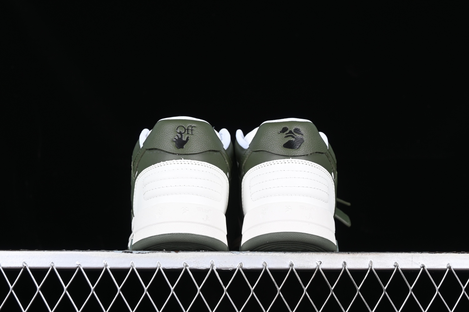 OFF-WHITE Out Of Office OOO Low Tops White Khaki OMIA189S23LEA0015901