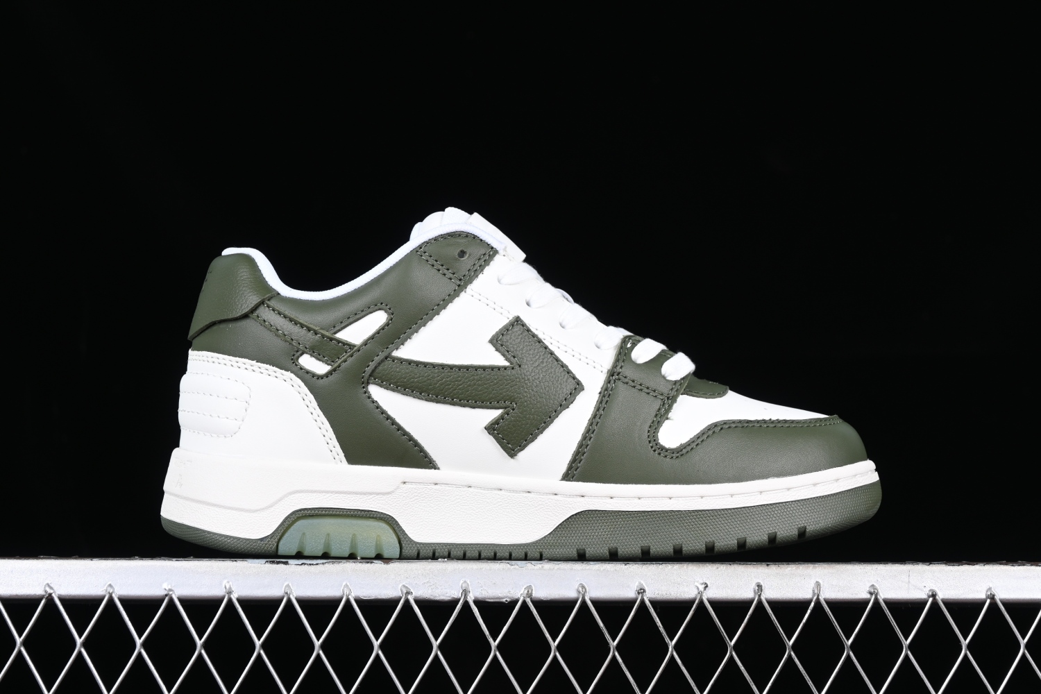 OFF-WHITE Out Of Office OOO Low Tops White Khaki OMIA189S23LEA0015901