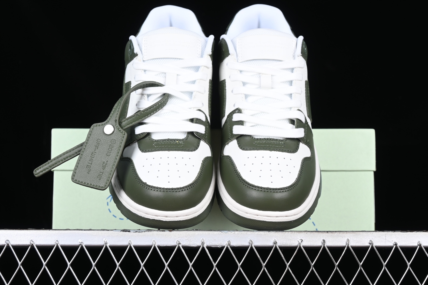 OFF-WHITE Out Of Office OOO Low Tops White Khaki OMIA189S23LEA0015901