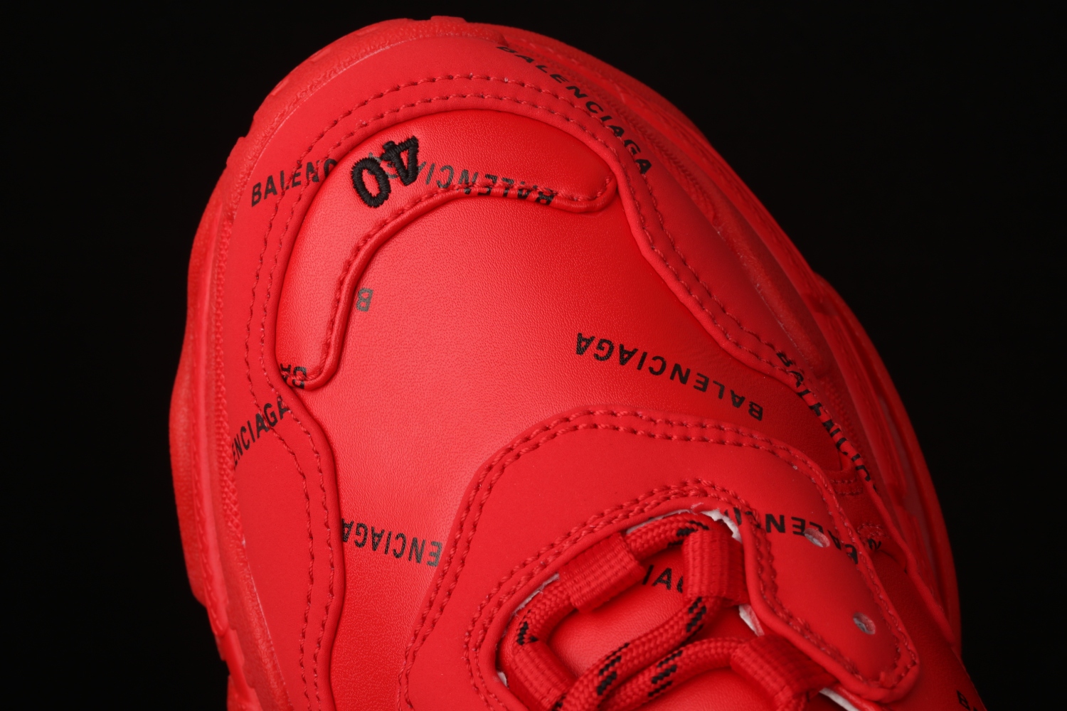 Bal**ci*ga Triple S Letter Bright Red  524039-W2FA1-7632