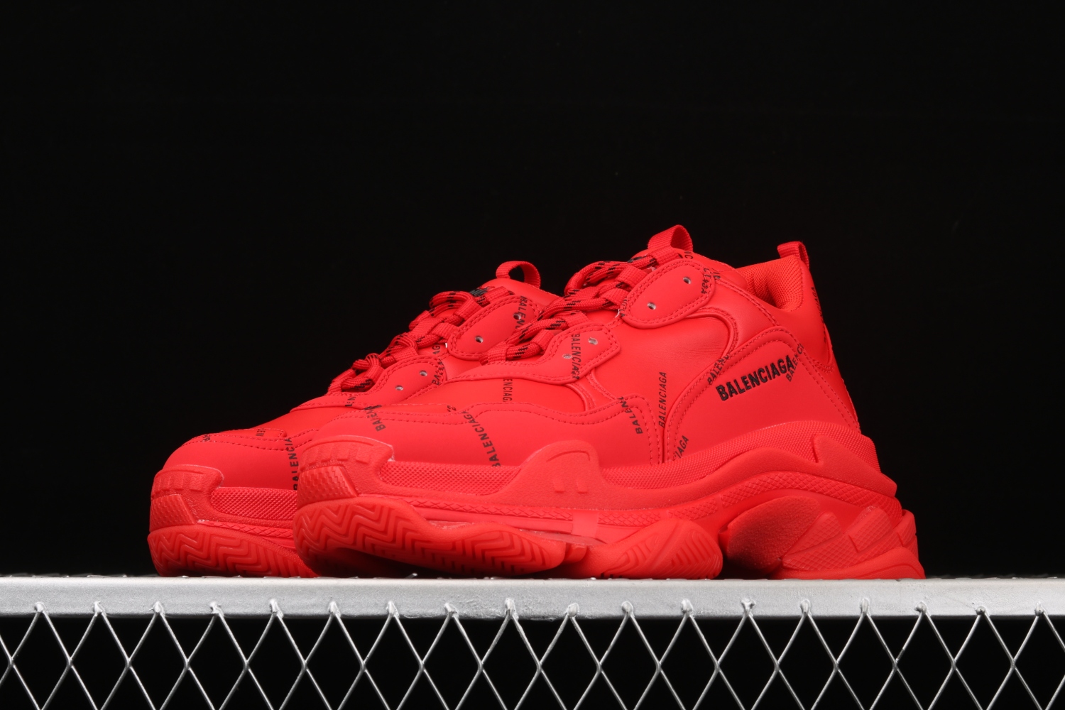 Bal**ci*ga Triple S Letter Bright Red  524039-W2FA1-7632