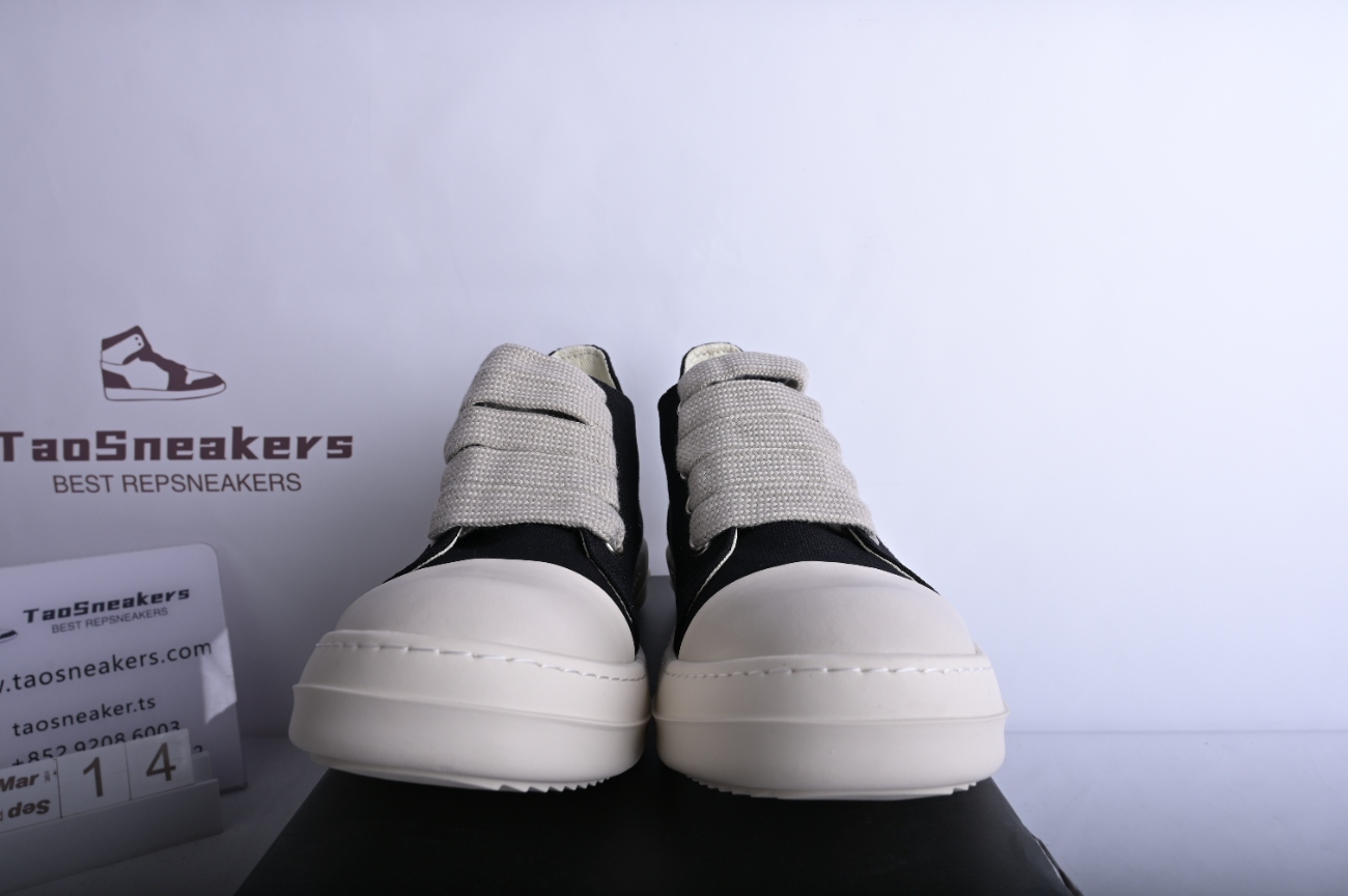 Rick Owens DRKSHDW Canvas Low Top Black Milk  DU01B7802 DMW1 911