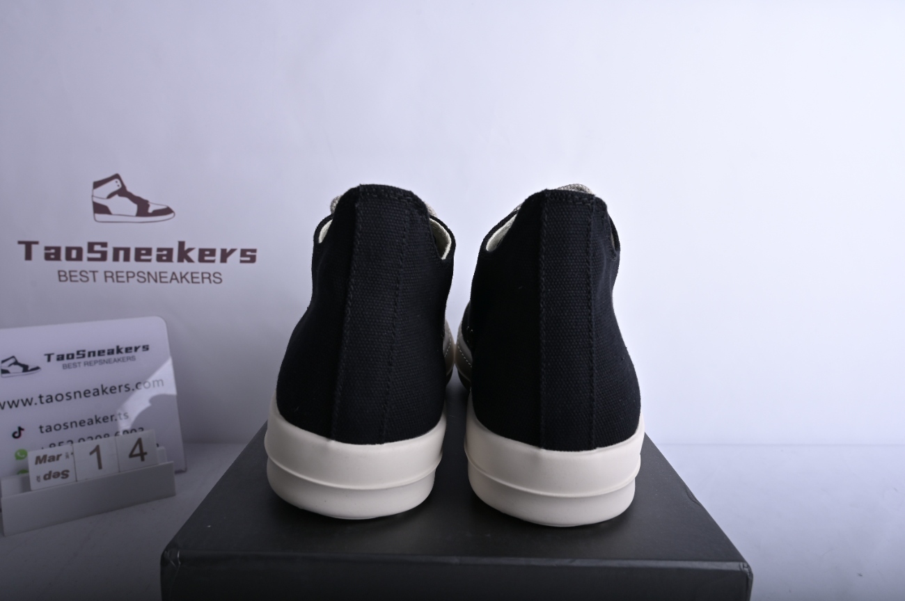 Rick Owens DRKSHDW Canvas Low Top Black Milk  DU01B7802 DMW1 911