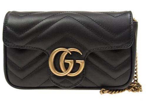 GUCCI Gucci GG Marmont series gold retro double G logo with keychain 476433-DSVRT-1000（Only United States）