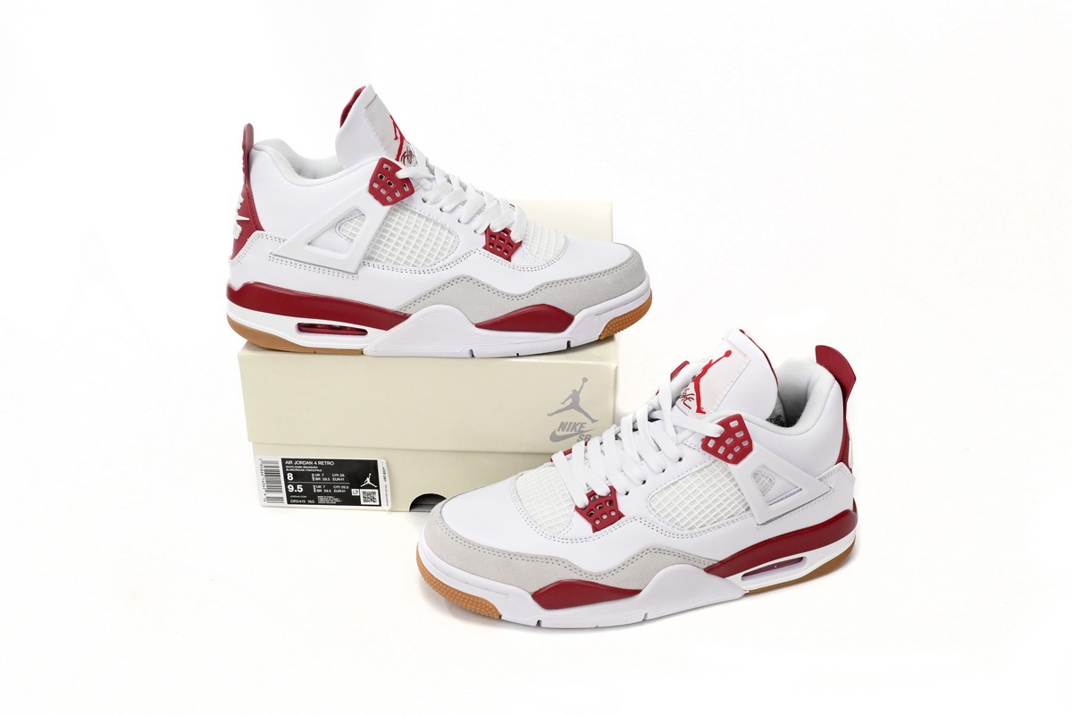Nike SB x Air Jordan 4 White Red DR5415-160