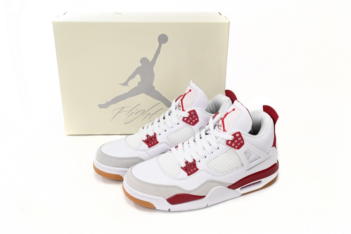 Nike SB x Air Jordan 4 White Red DR5415-160