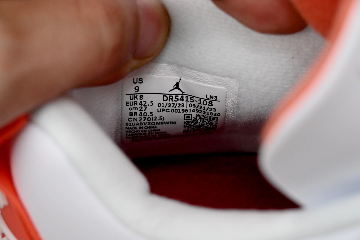Air Jordan 4 White Orange DR5415-108