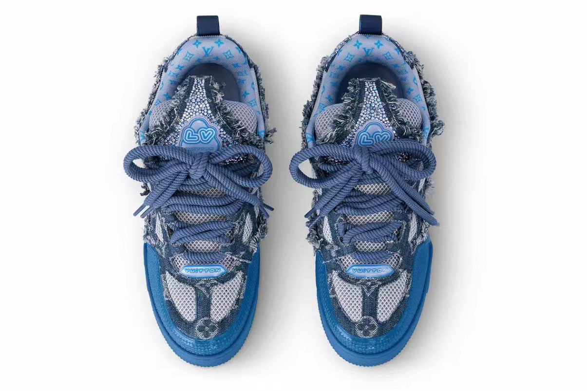 LO**S VU**TON Skate Trainer Blue Swarovski Monogram  1ABMHB