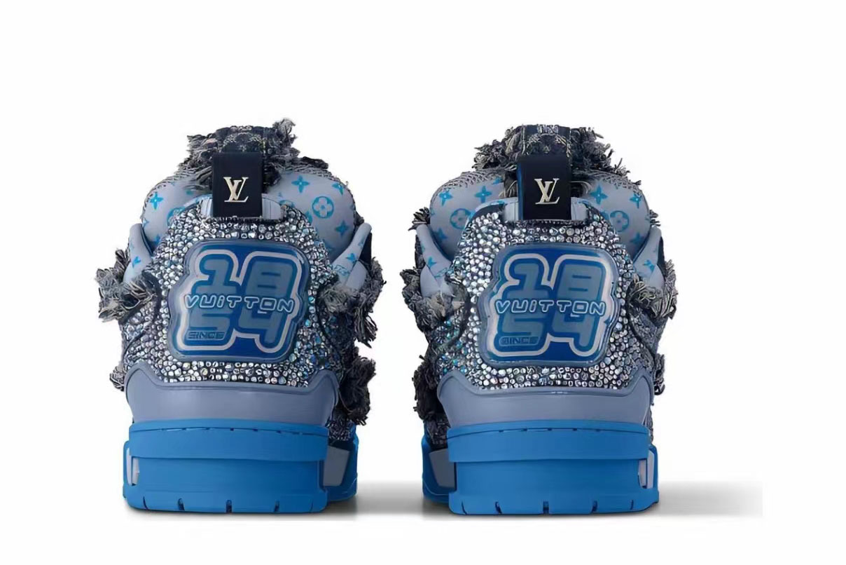 LO**S VU**TON Skate Trainer Blue Swarovski Monogram  1ABMHB