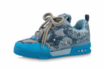 LO**S VU**TON Skate Trainer Blue Swarovski Monogram  1ABMHB