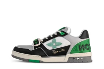 LO**S VU**TON LV Trainer Monogram strap Black White Green  1AC50F