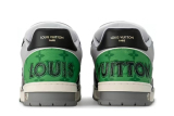 LO**S VU**TON LV Trainer Monogram strap Black White Green  1AC50F