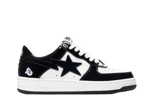 A Bathing Ape Bape Sta Patent Leather Black White 1I70-291-001/1I70-191-002